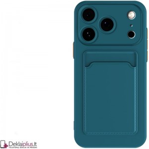 Guminis dėklas su kišenėle - žalias (Apple Iphone 17 Pro/Iphone 18 Pro)